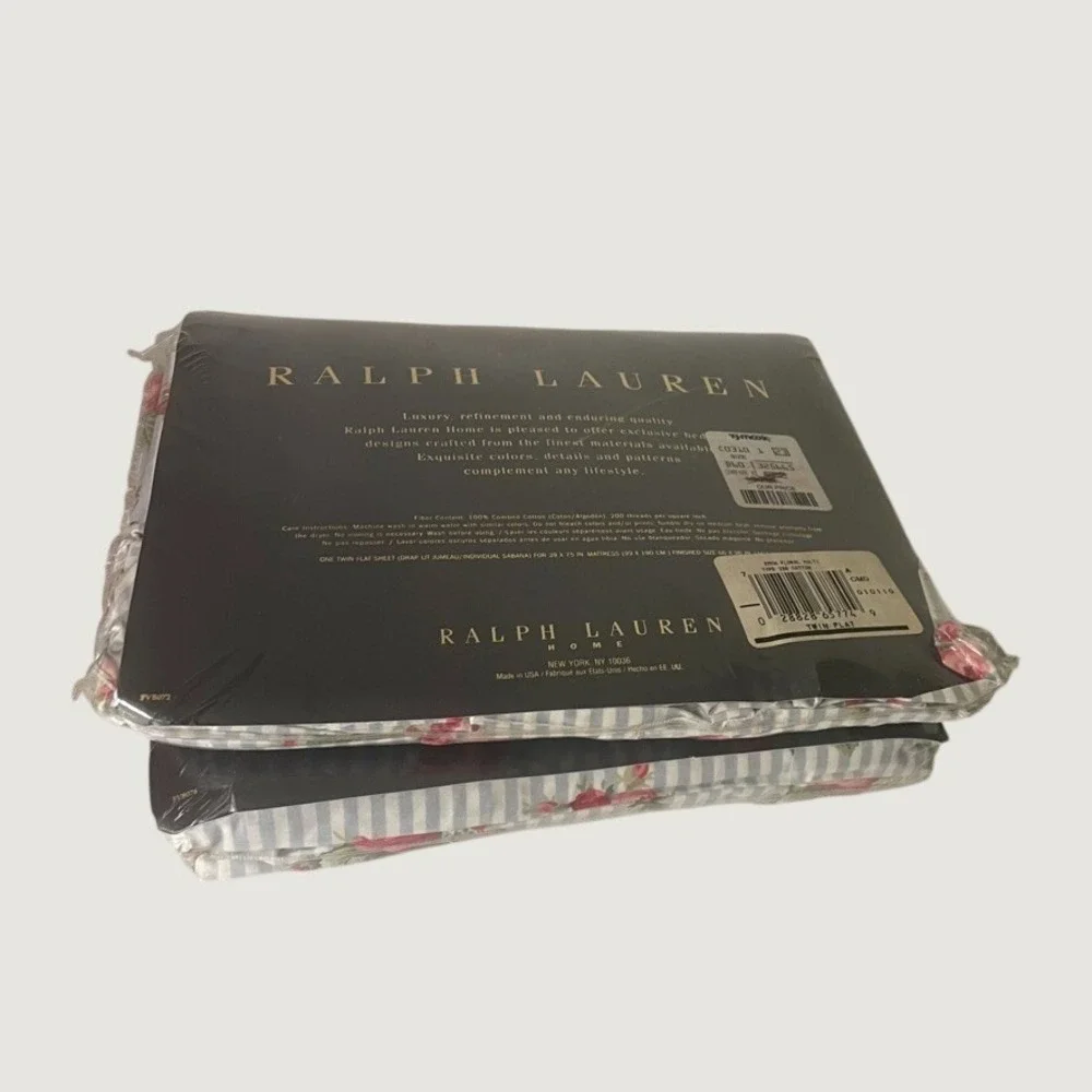 Vintage Ralph Lauren Emma Floral Twin Sheet Set Flat & Deep Fitted NOS USA